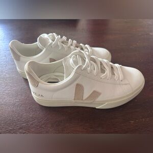 Veja Women's White and Tan Sneakers
